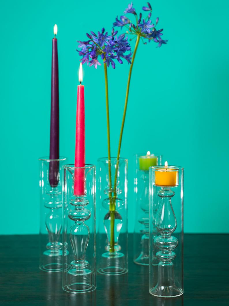 Glass Candlestick Vase