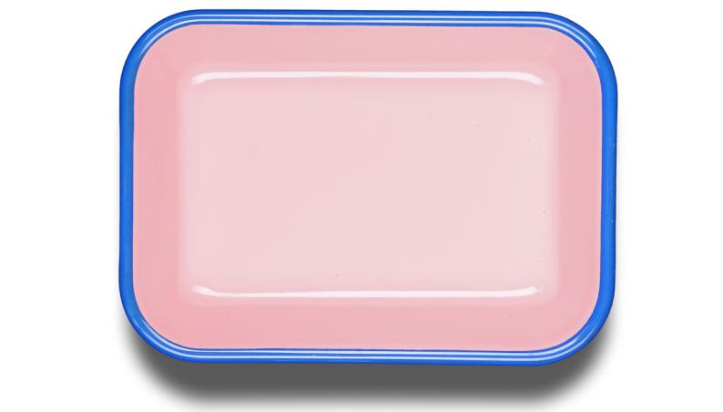 Rectangular Dish Pink Blue