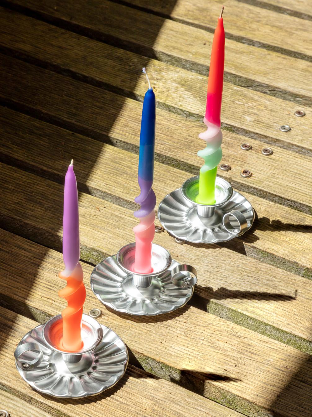 Box of 3 Swirl Dip Dye Candles