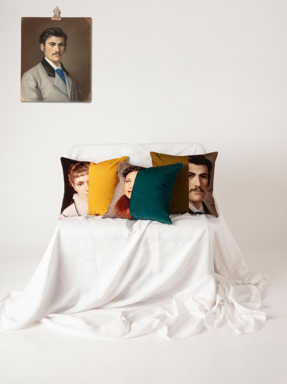 Cotton Velvet Portrait Cushions
