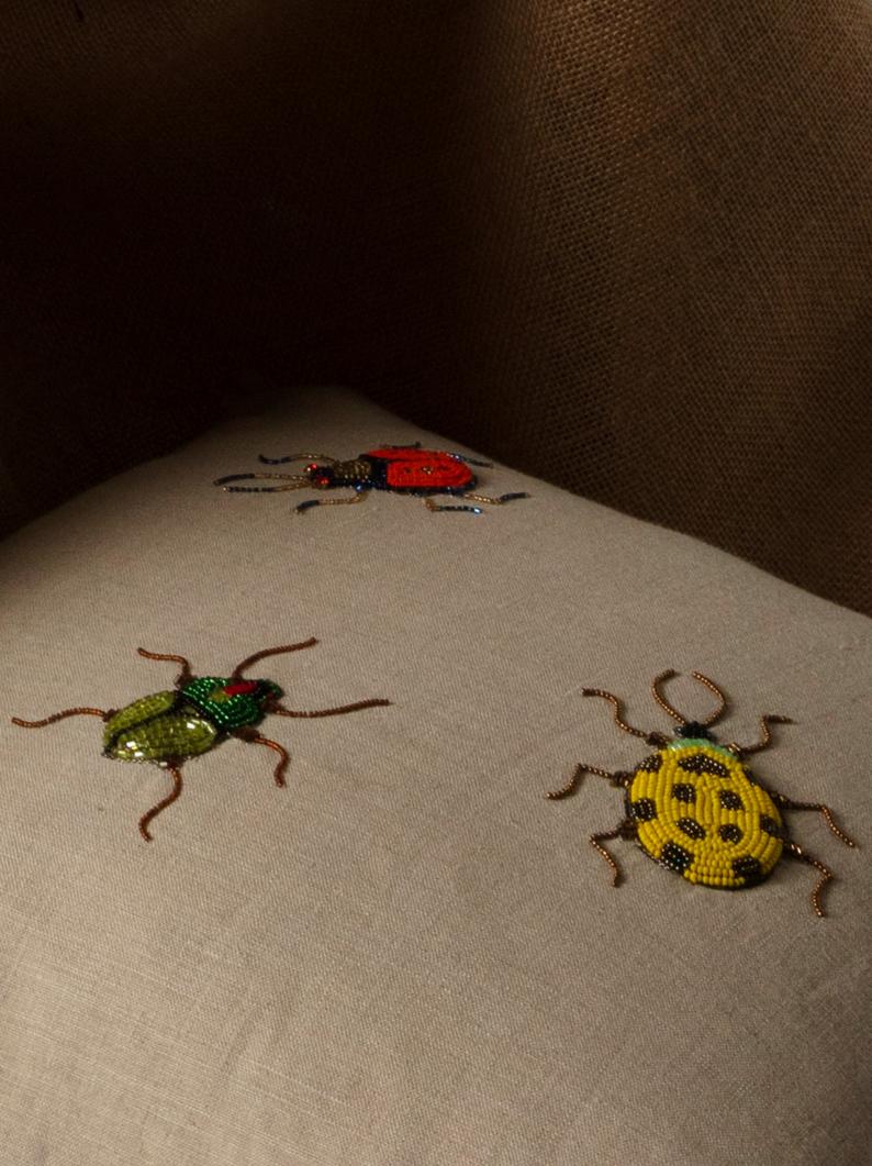 Beaded Beetles Cushion